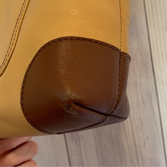 Vintage Artisan Leather Angelo Ecuadorian Handbag Purse Shoulder Bag Tan Brown - Picture 3 of 8